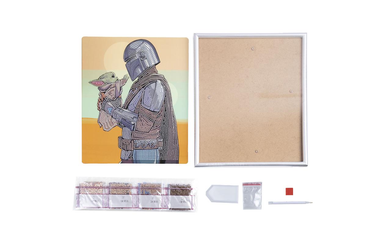 CRAFT Buddy Diamond-Painting-Set – Grogu & Mando – 21 × 25 cm – 7-teilig – ab 8 Jahren