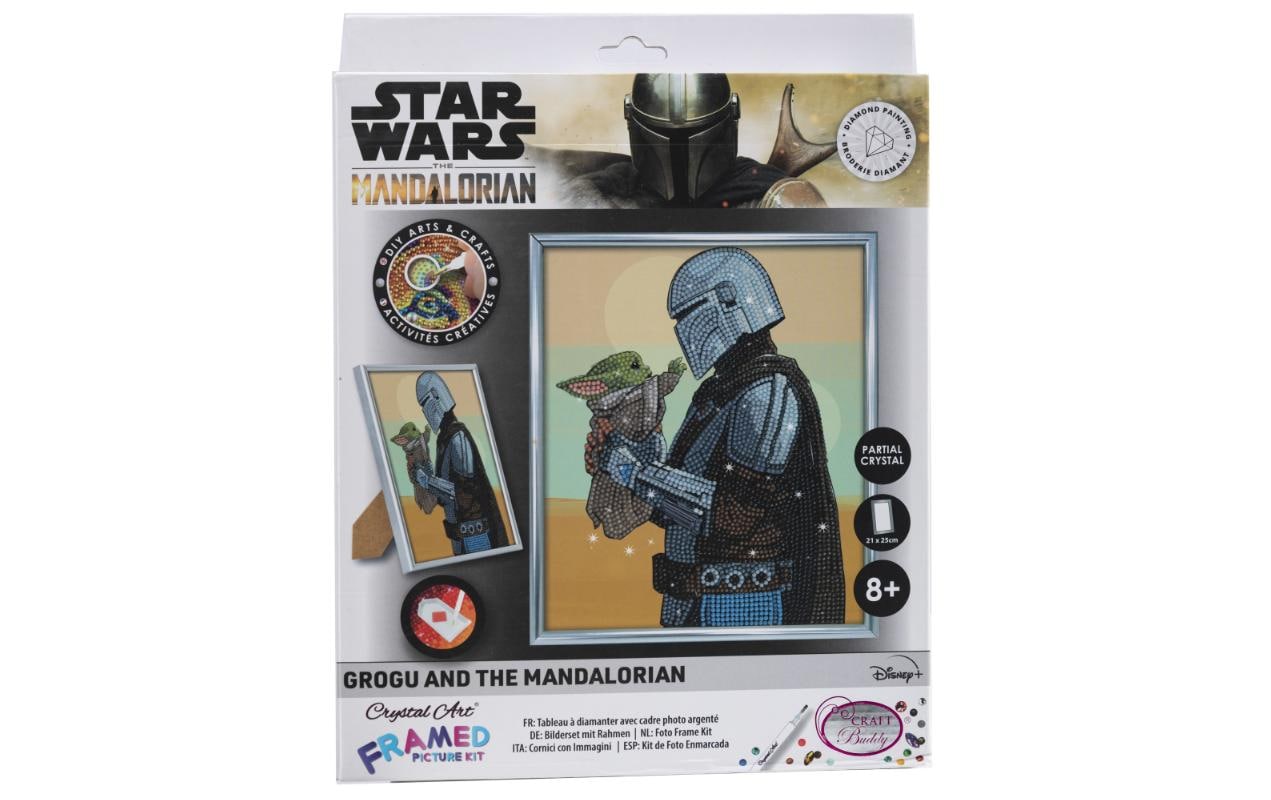 CRAFT Buddy Diamond-Painting-Set – Grogu & Mando – 21 × 25 cm – 7-teilig – ab 8 Jahren