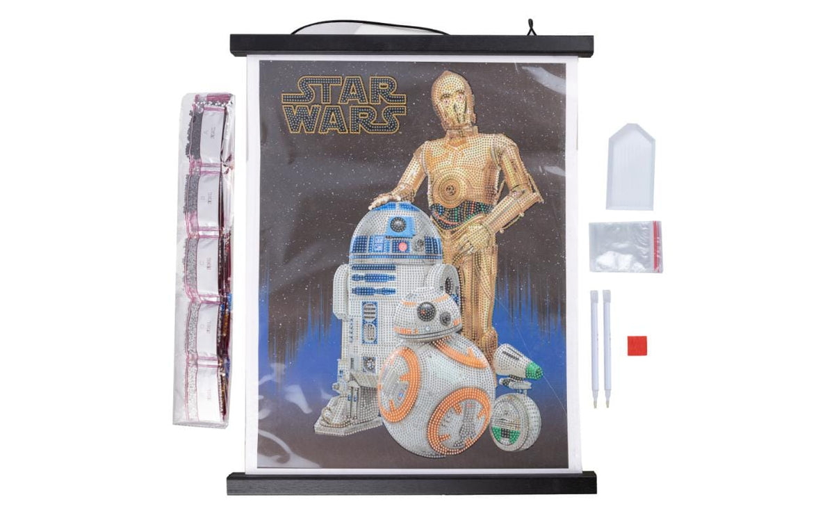 CRAFT Buddy Crystal Art Scroll Droids – Diamond Painting Set – 35 × 45 cm – 7-teilig – ab 8 Jahren
