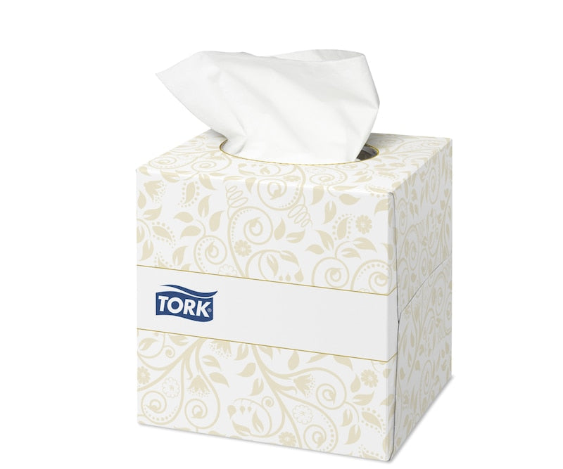 Tork Premium Extra Soft Kosmetiktücher Würfelbox – 2-lagig, weiss, 209 × 200 mm – 30 Boxen à 100 Tücher
