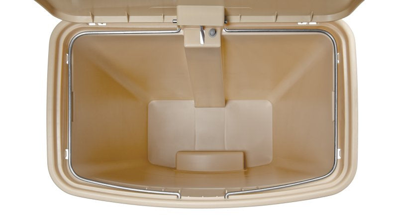 Rubbermaid Treteimer Slim Jim – 90 l – Kunststoff, rechteckig – beige – Müllsackhalterung