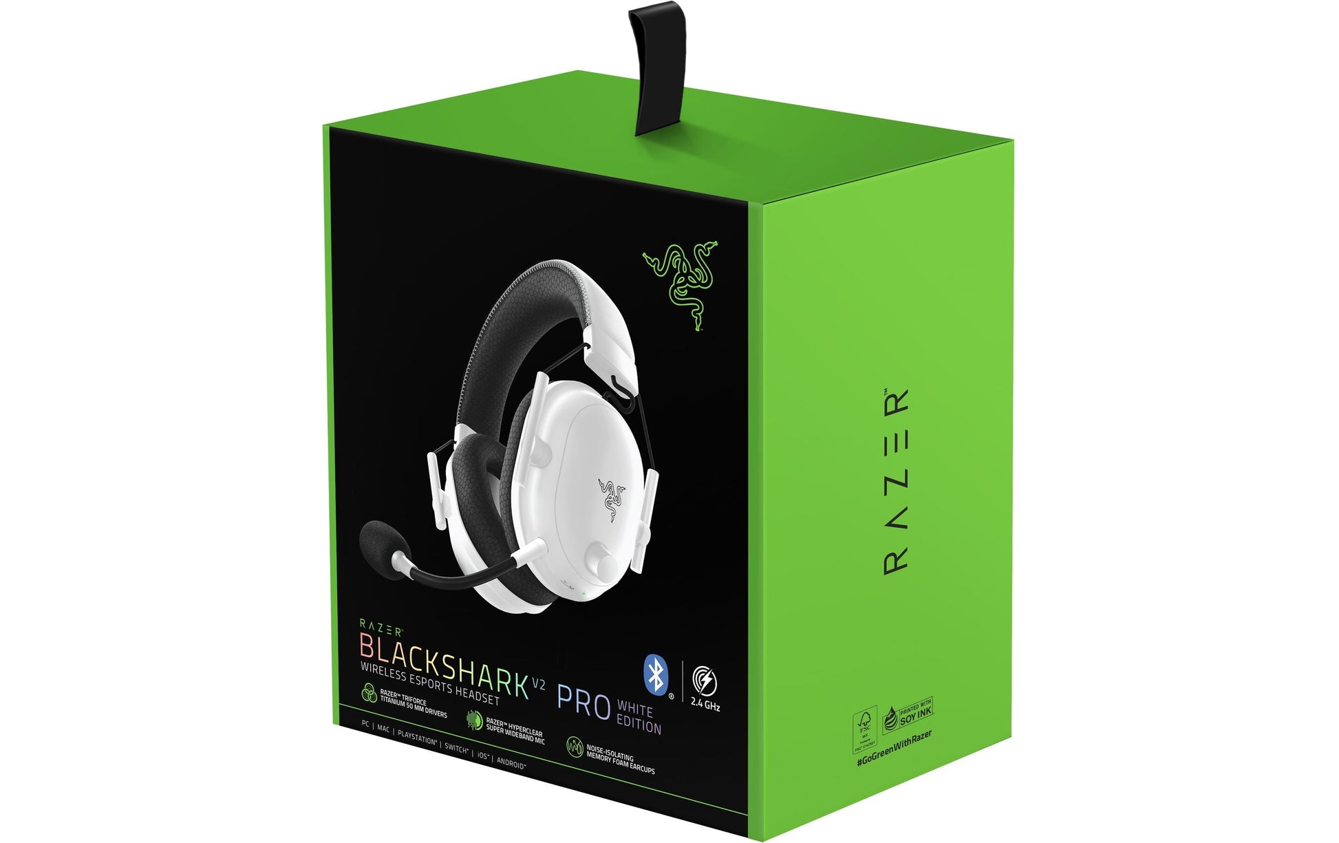 Razer BlackShark V2 Pro Gaming-Headset – Over-Ear, Stereo, BT, Weiss, BT 5.2