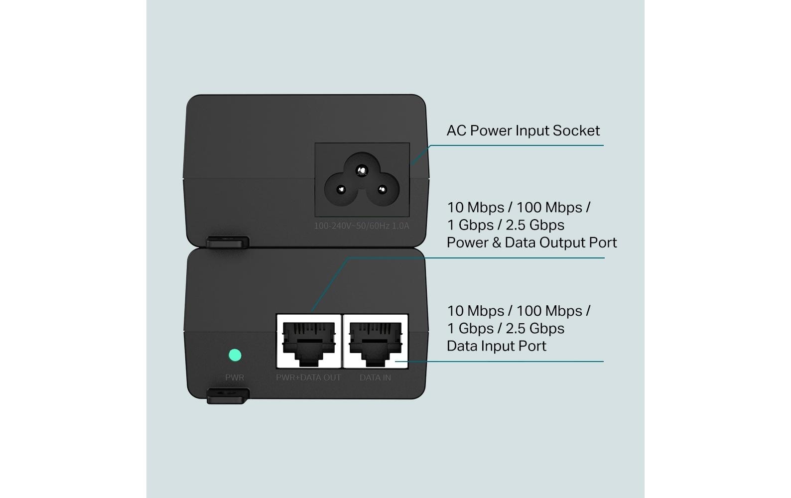 TP-Link Omada POE260S PoE Midspan – 30 W, IEEE 802.3af/at, 1× Ein-/Ausgang (2,5G)