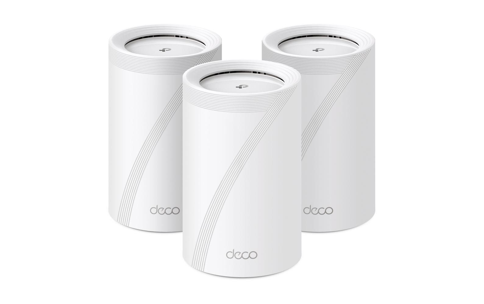 TP-Link Deco BE65 Mesh-Set (3er) – Wi-Fi 7 (802.11be), Tri-Band (2,4/5/6 GHz), bis 9,214 Gbit/s, je 4× LAN
