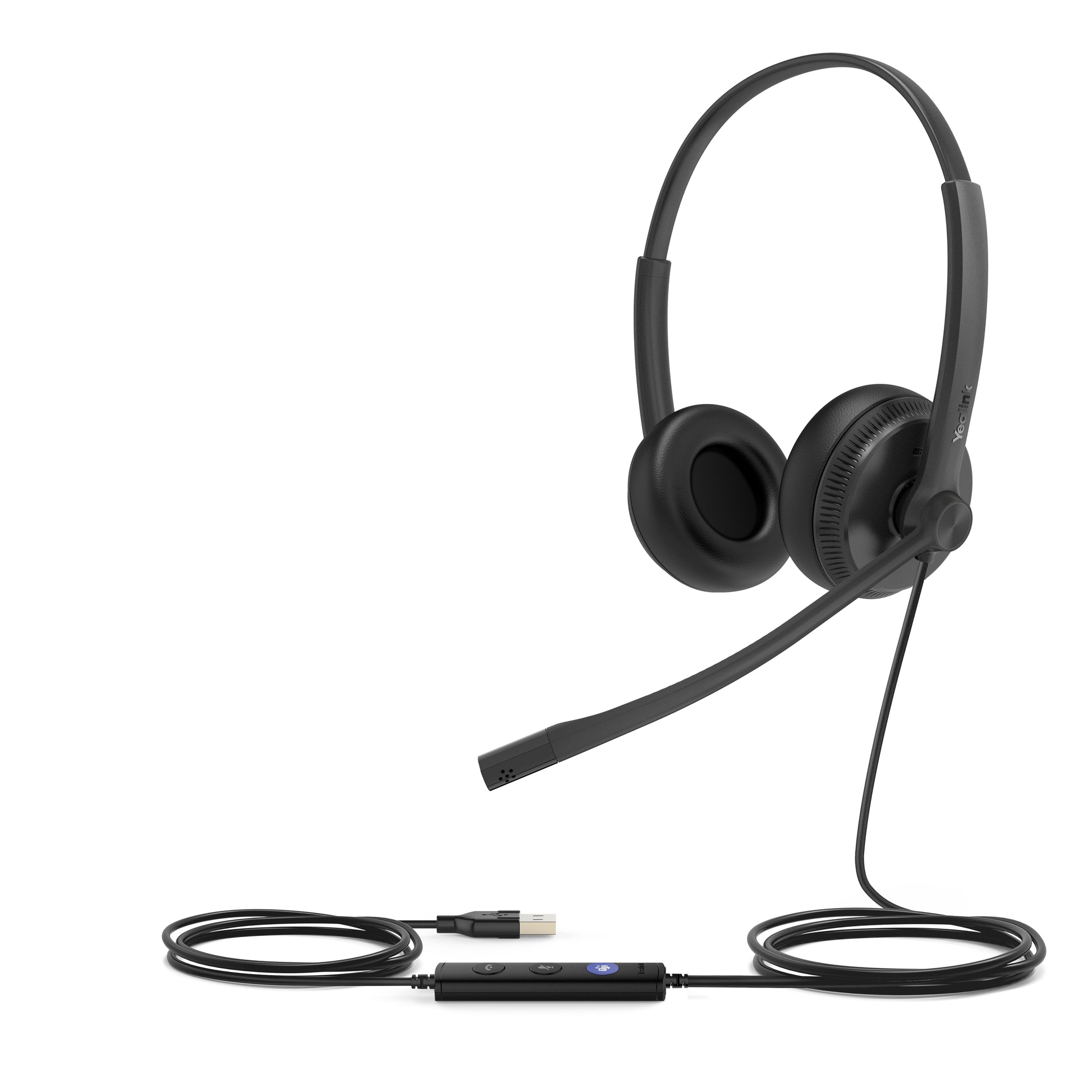 Yealink UH34 Dual Teams Office-Headset – On-Ear, Stereo, USB-A, für T41S, T42S, T46S und andere, Schwarz