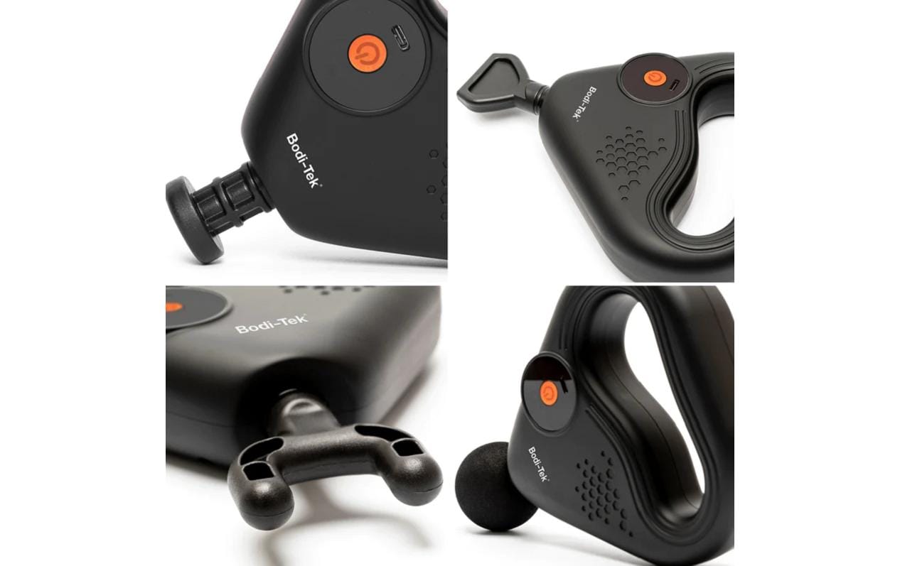 Bodi-Tek Massagepistole – Schwarz, Perkussionsmassage, Akkubetrieb, 4 Programme