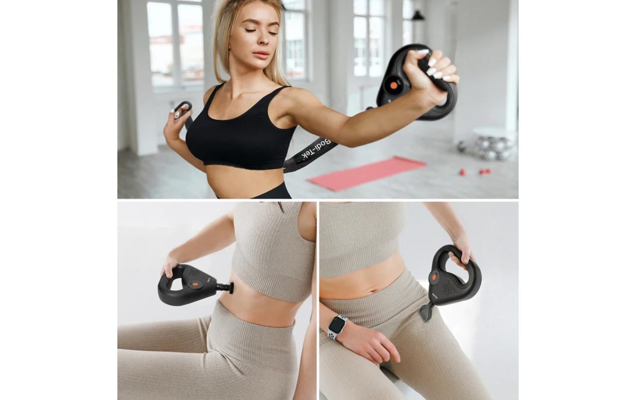 Bodi-Tek Massagepistole – Schwarz, Perkussionsmassage, Akkubetrieb, 4 Programme