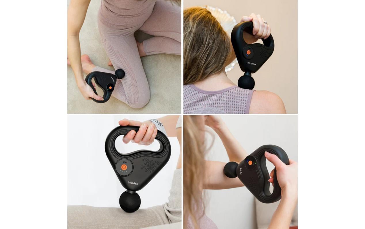 Bodi-Tek Massagepistole – Schwarz, Perkussionsmassage, Akkubetrieb, 4 Programme