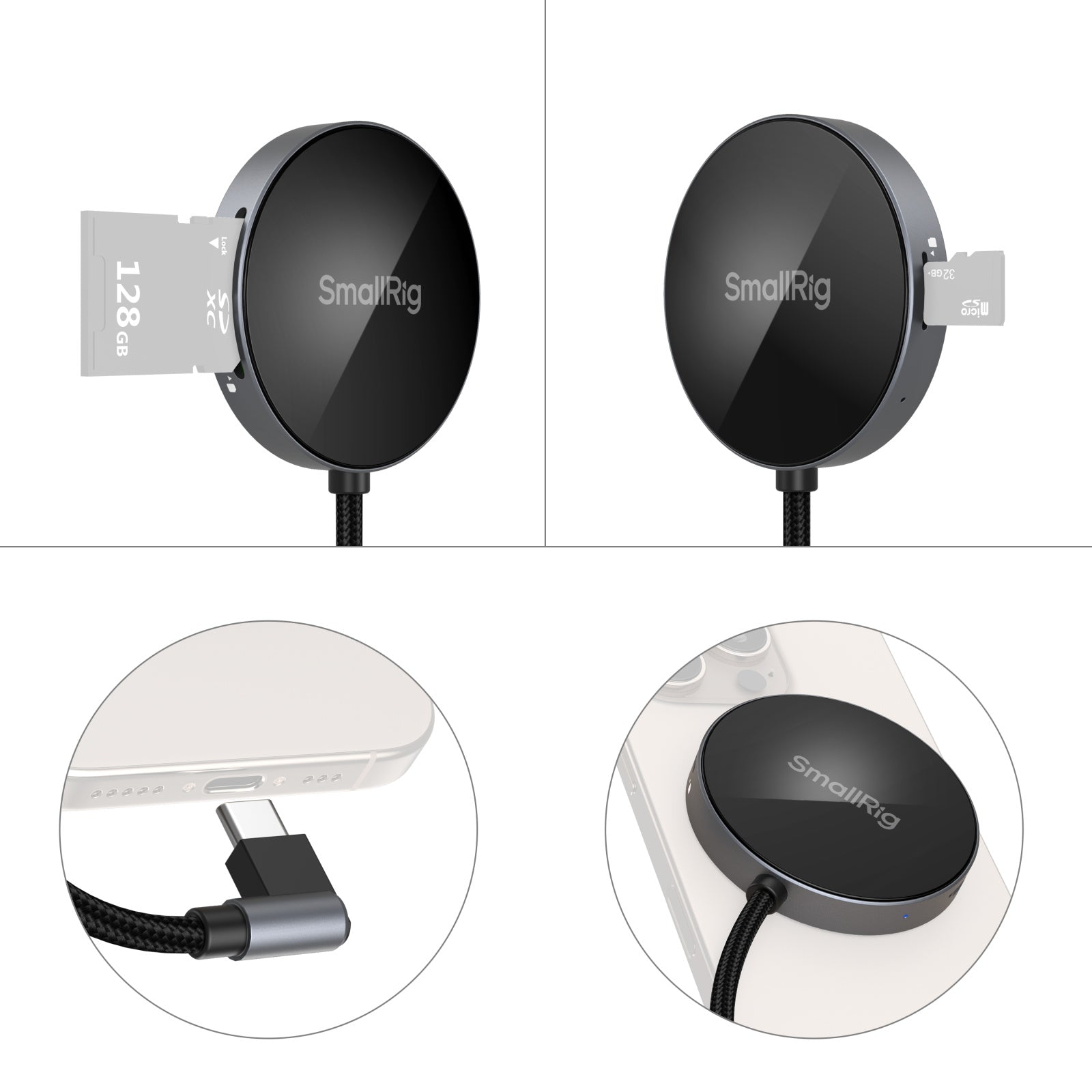 SmallRig 4869 Kartenleser – SD/microSD (SDHC/SDXC) – USB‑C 3.2 Gen 1 – 0,312 Gbit/s