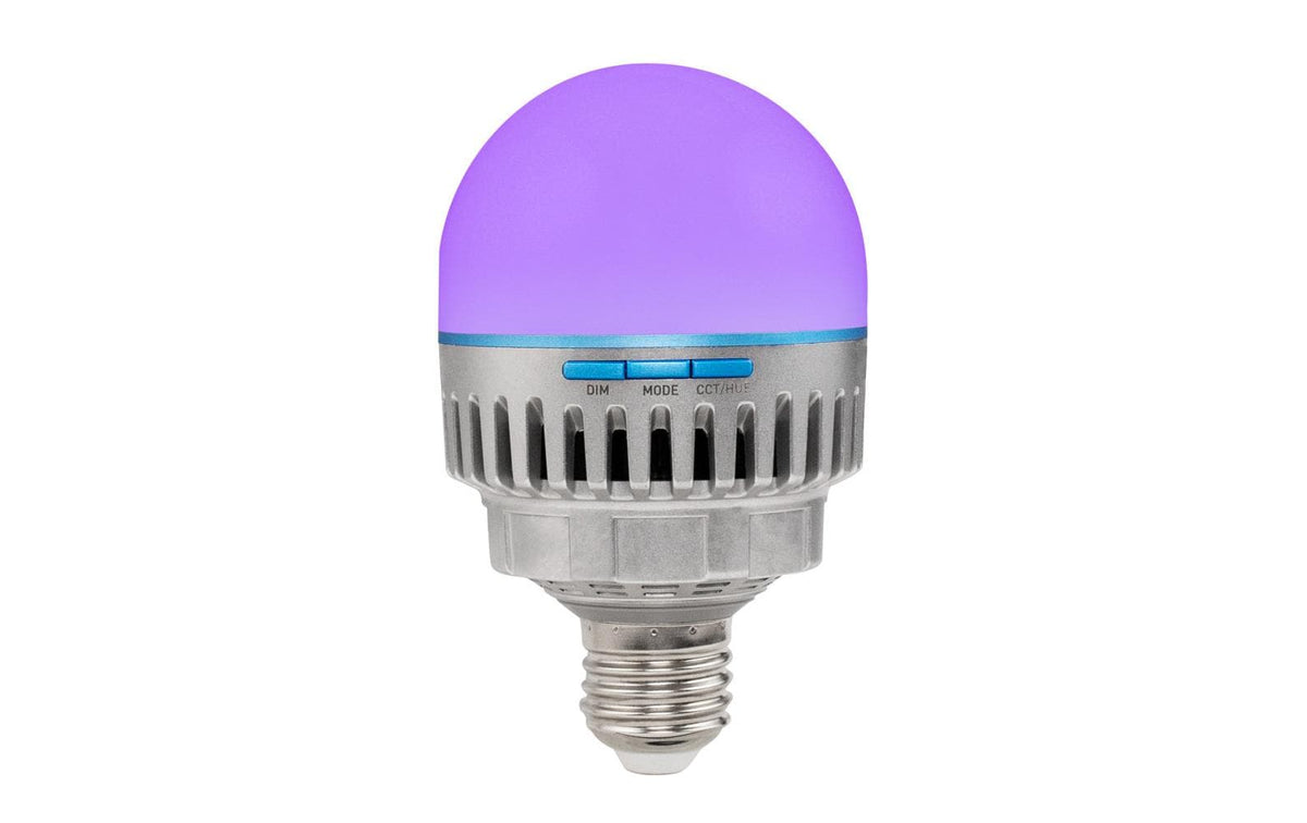 Nanlite PavoBulb 10C – 10 W LED-Birne (E27), dimmbar, 2700–7500 K, 1018 lx – Metallisch/Weiss