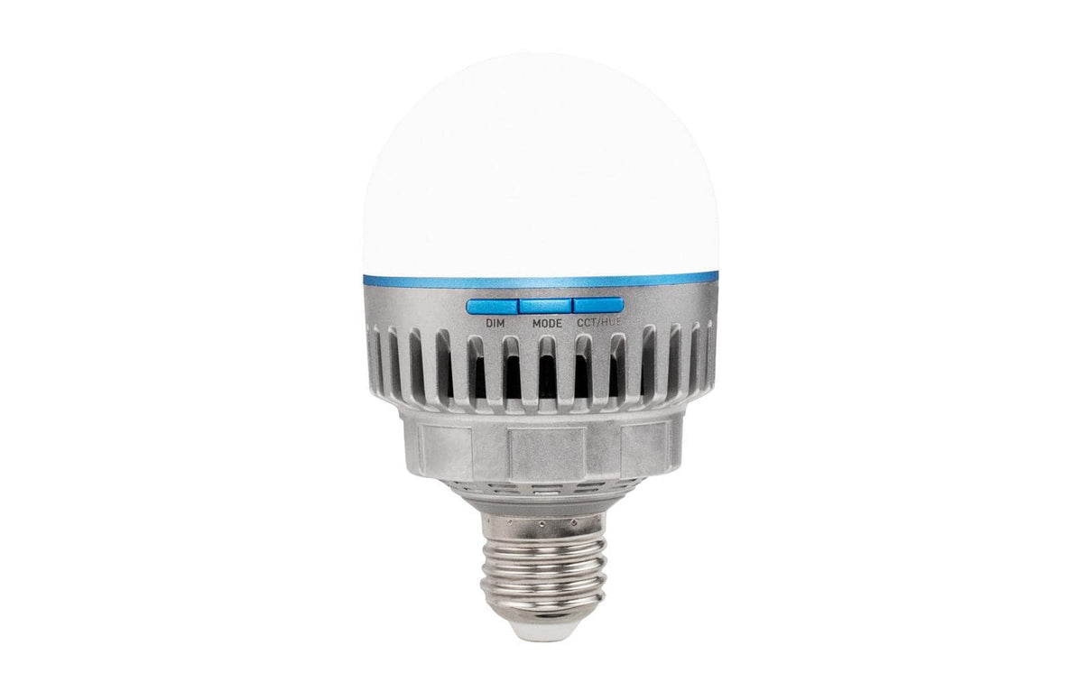 Nanlite PavoBulb 10C – 10 W LED-Birne (E27), dimmbar, 2700–7500 K, 1018 lx – Metallisch/Weiss