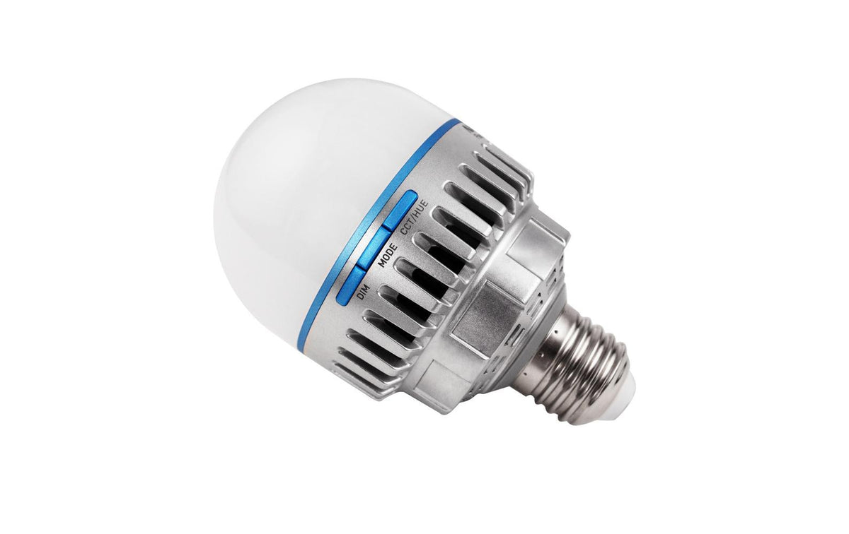 Nanlite PavoBulb 10C – 10 W LED-Birne (E27), dimmbar, 2700–7500 K, 1018 lx – Metallisch/Weiss