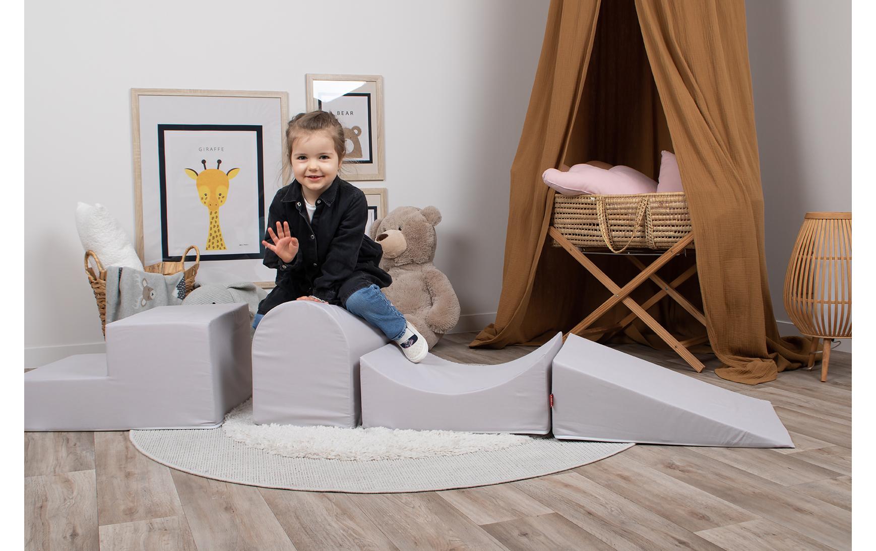 Knorrtoys Soft Spielblöcke – 45 × 35 × 215 cm – Schaumstoff, Baumwolle – Grau – ab 3 Jahren