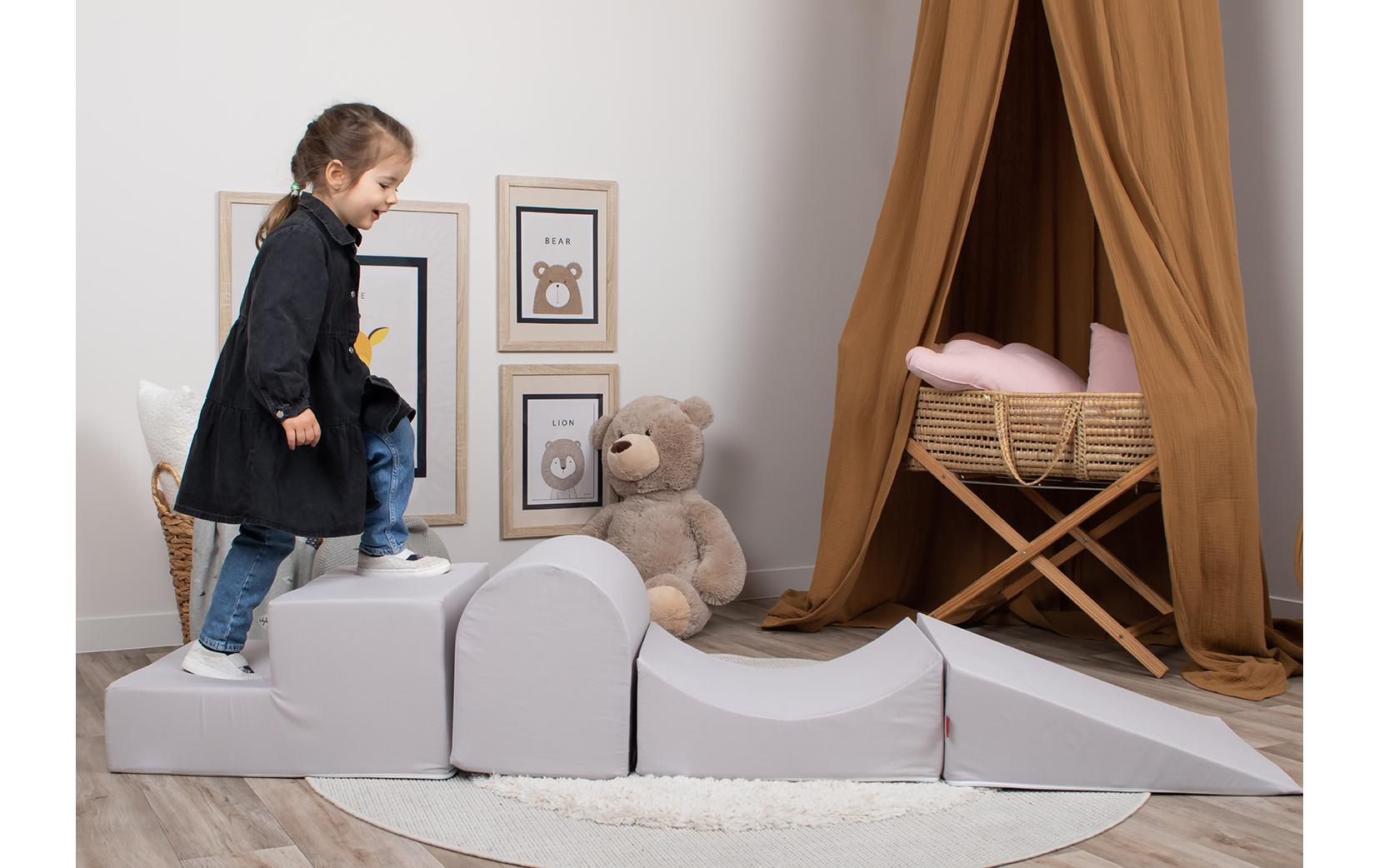 Knorrtoys Soft Spielblöcke – 45 × 35 × 215 cm – Schaumstoff, Baumwolle – Grau – ab 3 Jahren