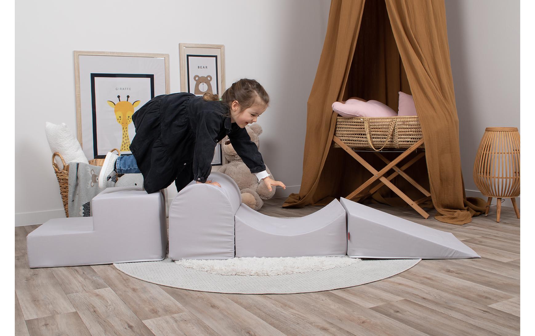 Knorrtoys Soft Spielblöcke – 45 × 35 × 215 cm – Schaumstoff, Baumwolle – Grau – ab 3 Jahren