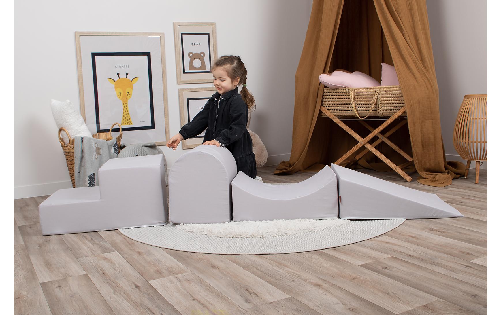 Knorrtoys Soft Spielblöcke – 45 × 35 × 215 cm – Schaumstoff, Baumwolle – Grau – ab 3 Jahren