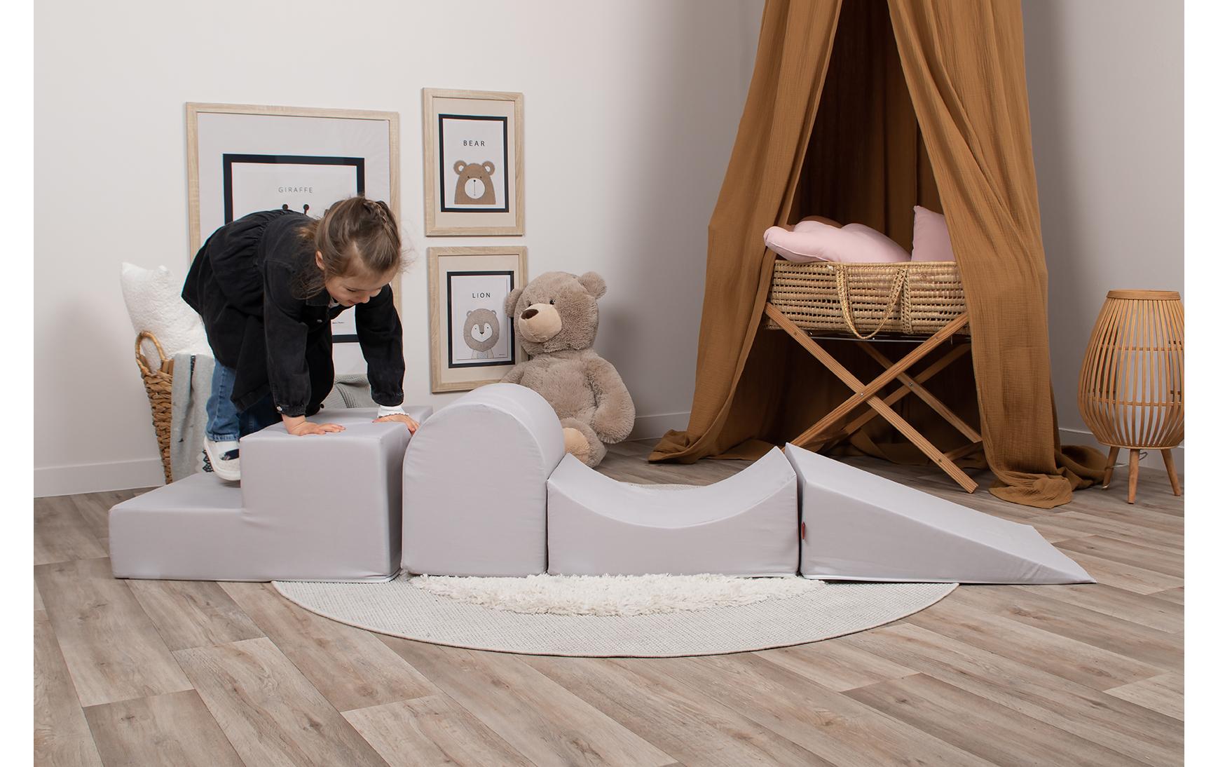 Knorrtoys Soft Spielblöcke – 45 × 35 × 215 cm – Schaumstoff, Baumwolle – Grau – ab 3 Jahren