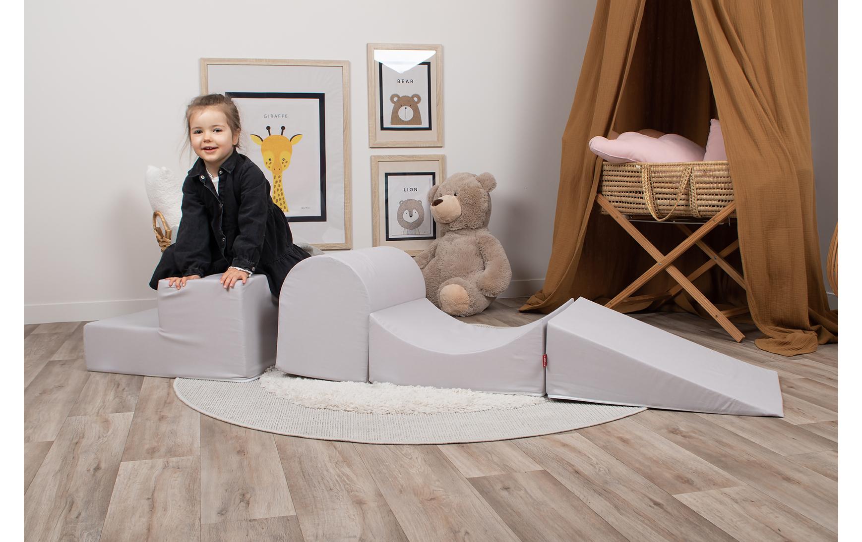 Knorrtoys Soft Spielblöcke – 45 × 35 × 215 cm – Schaumstoff, Baumwolle – Grau – ab 3 Jahren