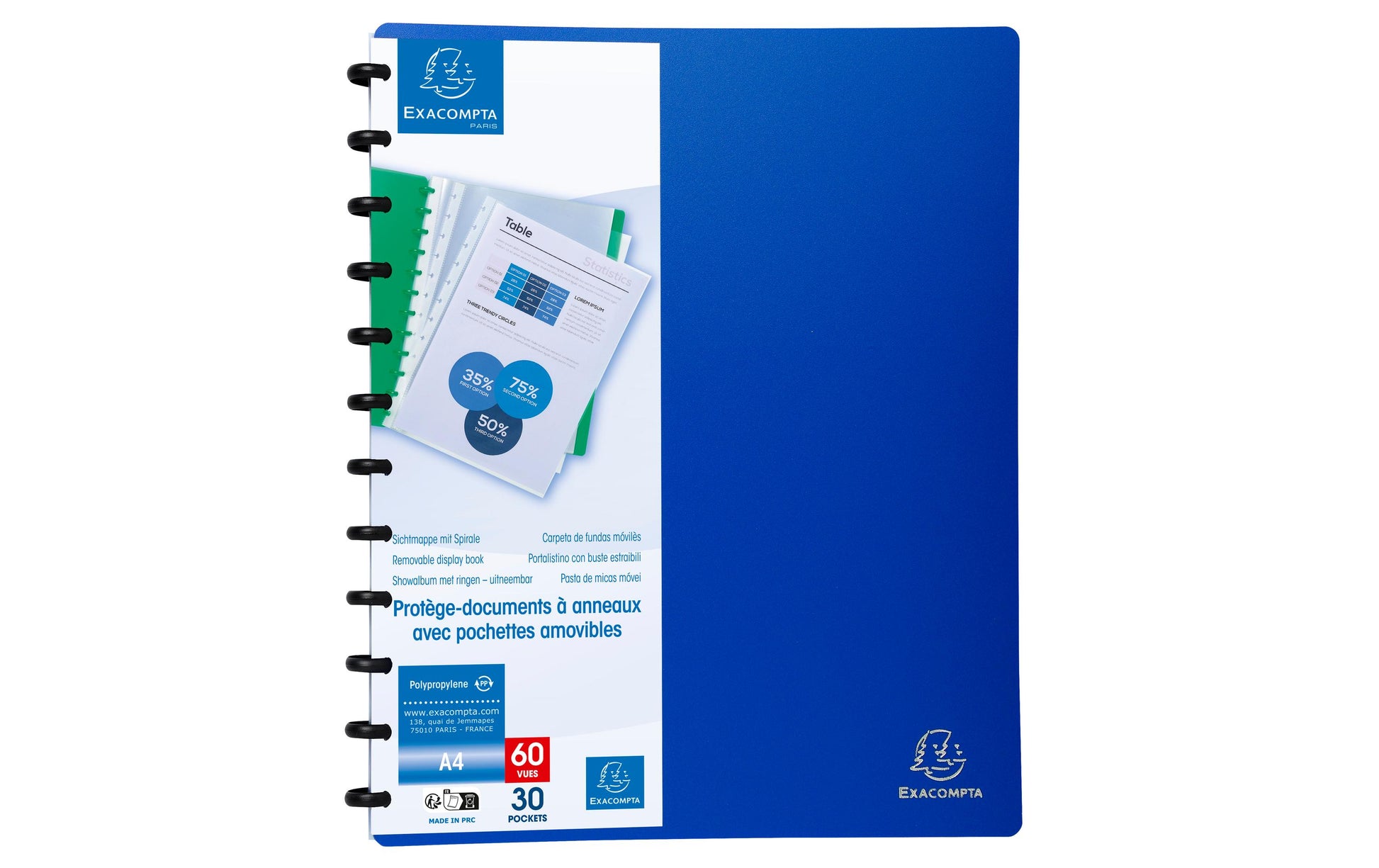 Exacompta 86362E Sichtmappe A4 – transparent, Polypropylen