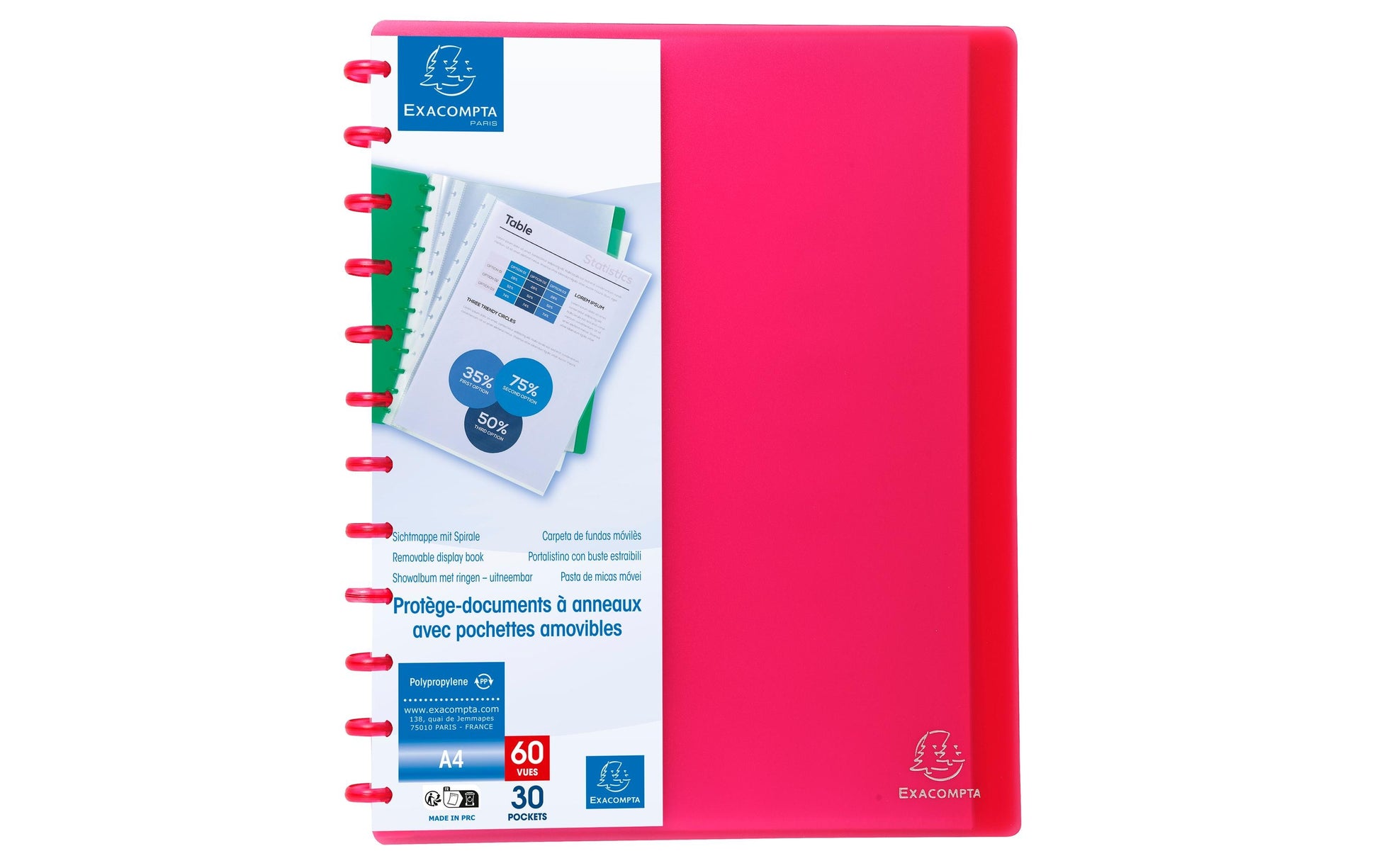 Exacompta Sichtmappe A4 – Transparent, Polypropylen