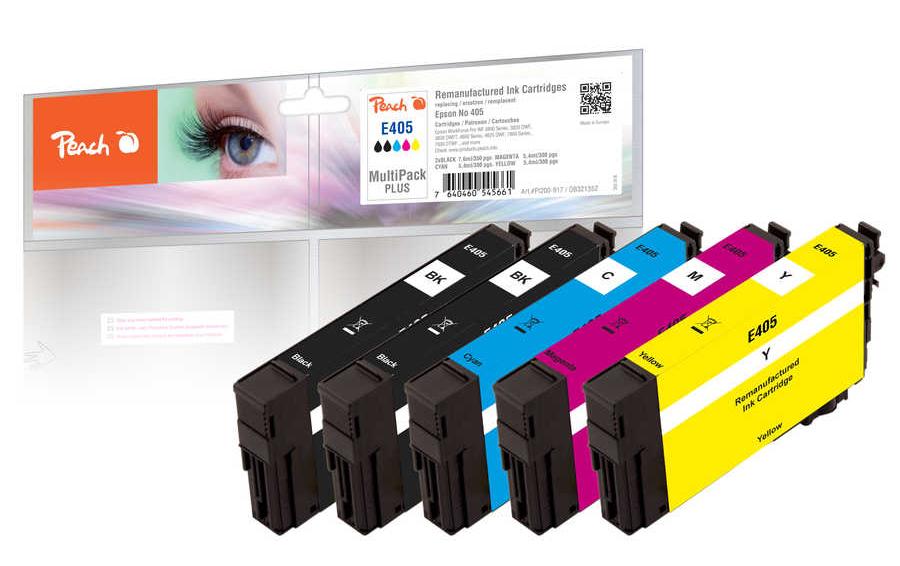 Peach Tintenpatronen-Multipack CMYK, 5er-Pack, kompatibel – für Epson WorkForce Pro WF-3800 und andere