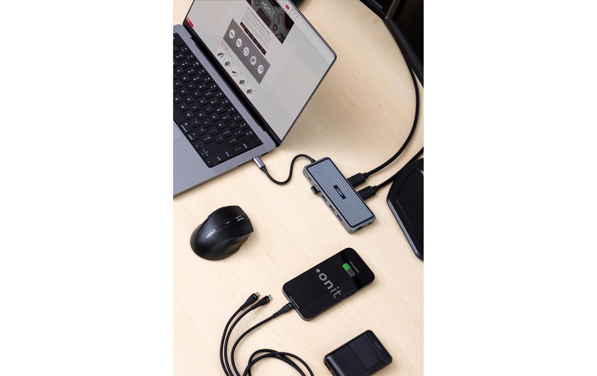 Onit USB-Kabel – USB-A/USB-C zu Lightning/Micro-USB/USB-C – USB 2.0 (480 Mbit/s) – 2 m – PD 100 W