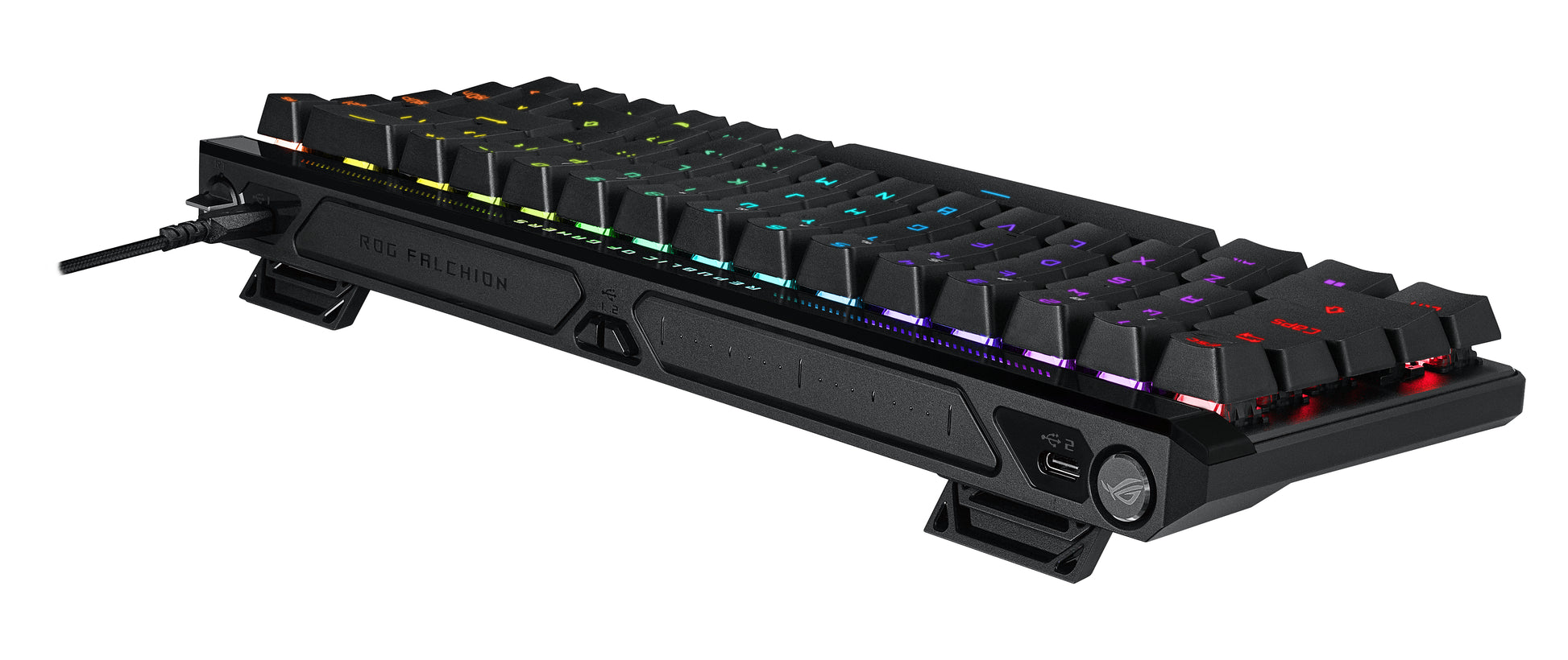 ASUS ROG Falchion Ace – Gaming-Tastatur 65% – Mechanisch (ROG HFX), Kabelgebunden USB-C, RGB, Schwarz