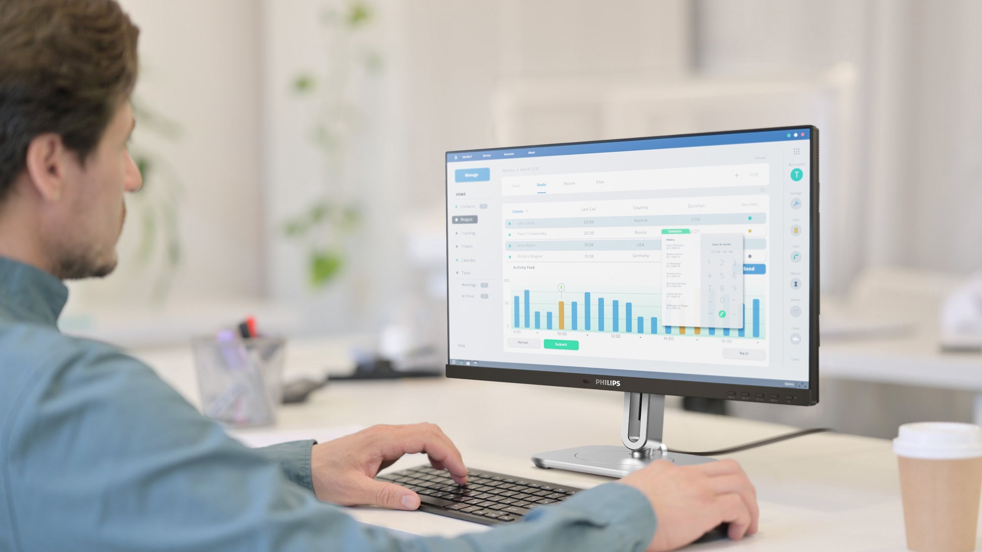 Philips 24B2G5301/00 – Monitor, 23,8", IPS, 100 Hz, 300 cd/m², Daisy Chain, KVM, USB-Hub, VESA 100 × 100, Grau