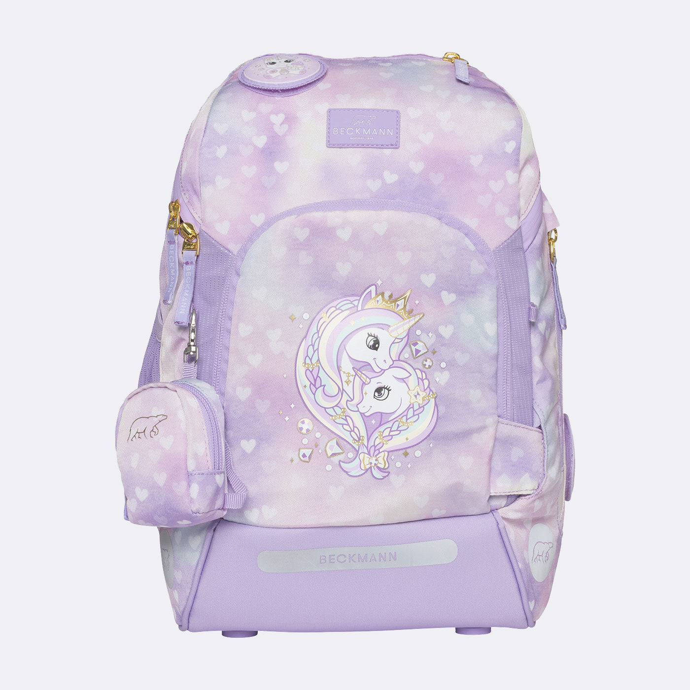 Beckmann Schulrucksack Active Air Flx – 6-teilig – Einhorn Prinzessin Violett