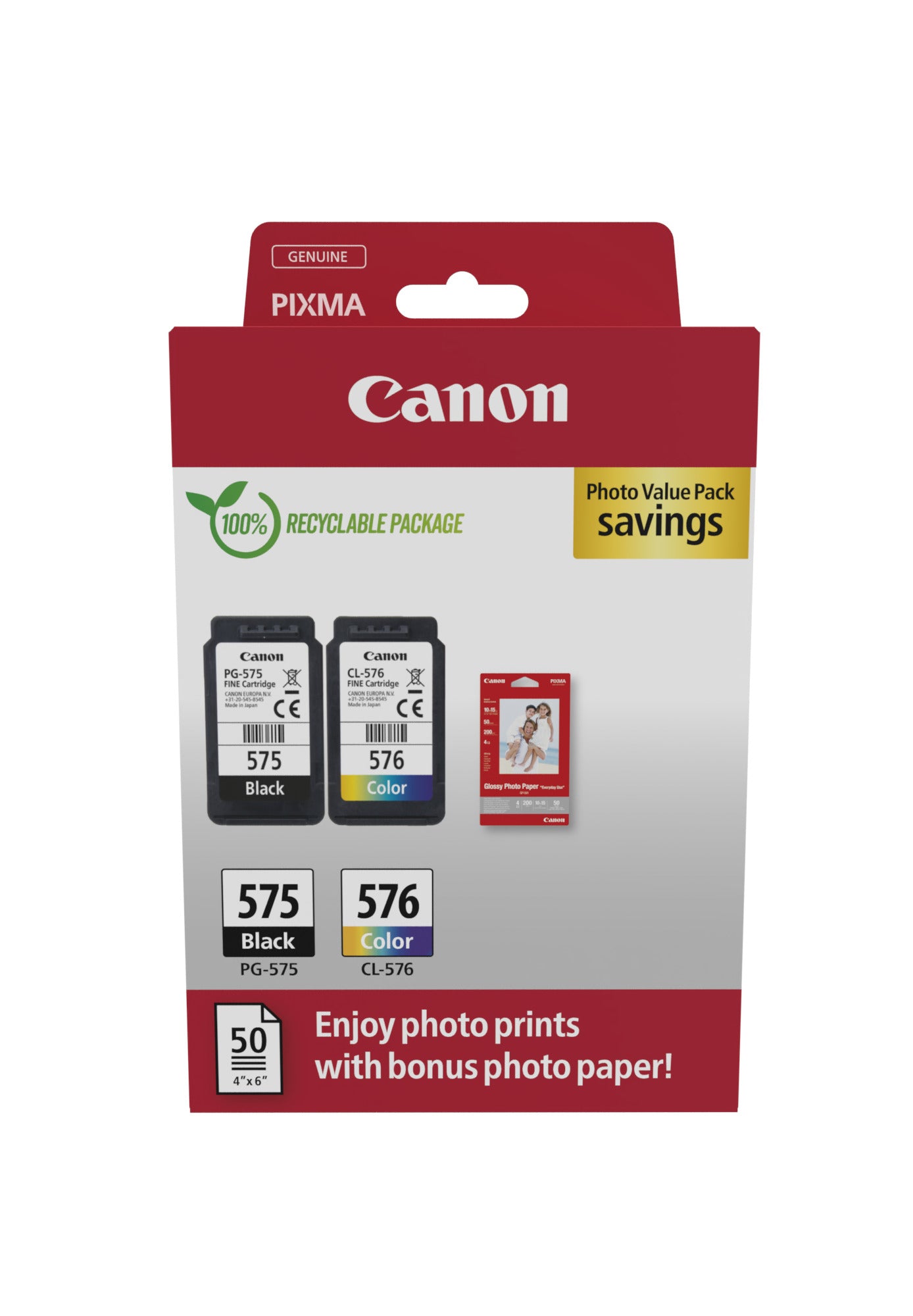 Canon PG-575/CL-576 Tintenpatronen-Multipack, 2er-Set (Original) – für PIXMA TS3550i/TS3551i, TR4750i/TR4751i