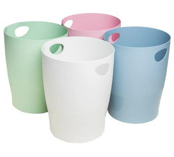 Exacompta Papierkorb ECOBIN AutentiK – 15 l – Recycling-Kunststoff, rund – Blaugrau