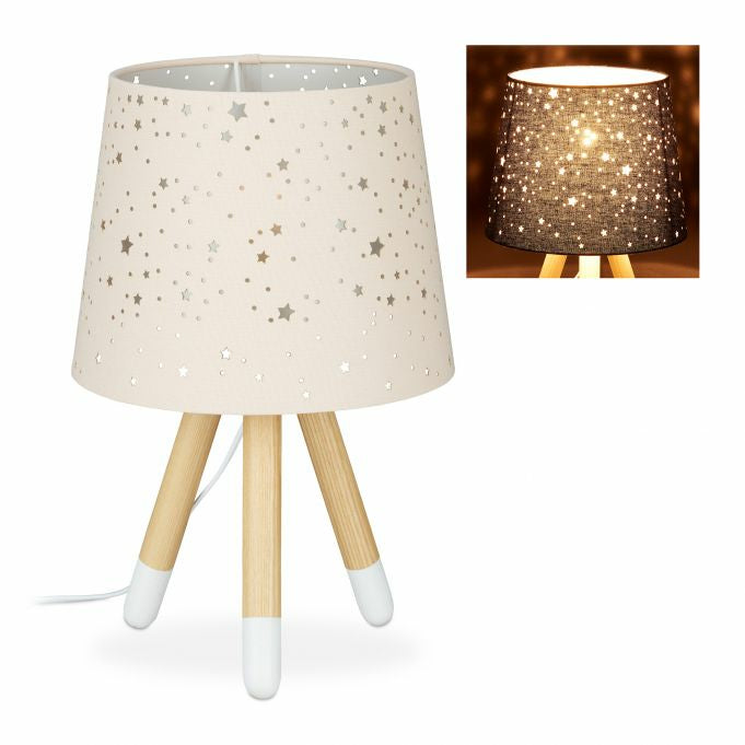 Relaxdays Tischleuchte – E14, 40 W, 40 cm – Hellbraun