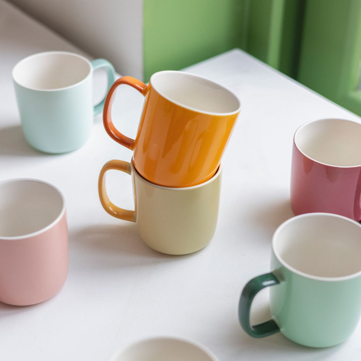 ONA Kaffeetasse – 370 ml, Ø 9,0 cm, Porzellan, Orange, spülmaschinenfest, mikrowellengeeignet