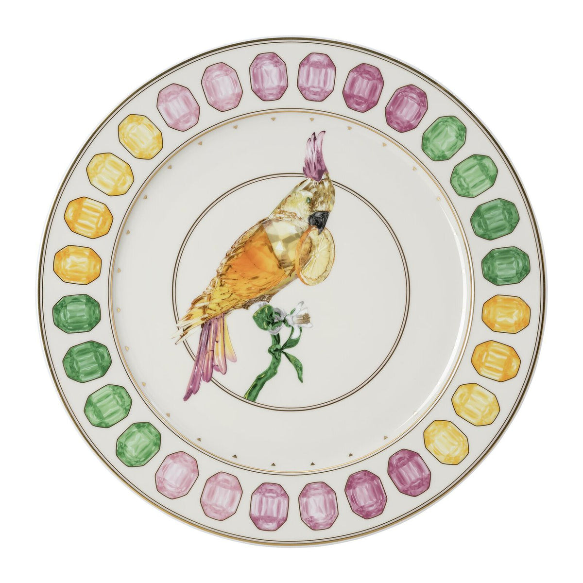 Rosenthal IDYLLIA Cockatoo Platzteller – Ø 33,1 cm, Porzellan, Weiss/Mehrfarbig, spülmaschinenfest
