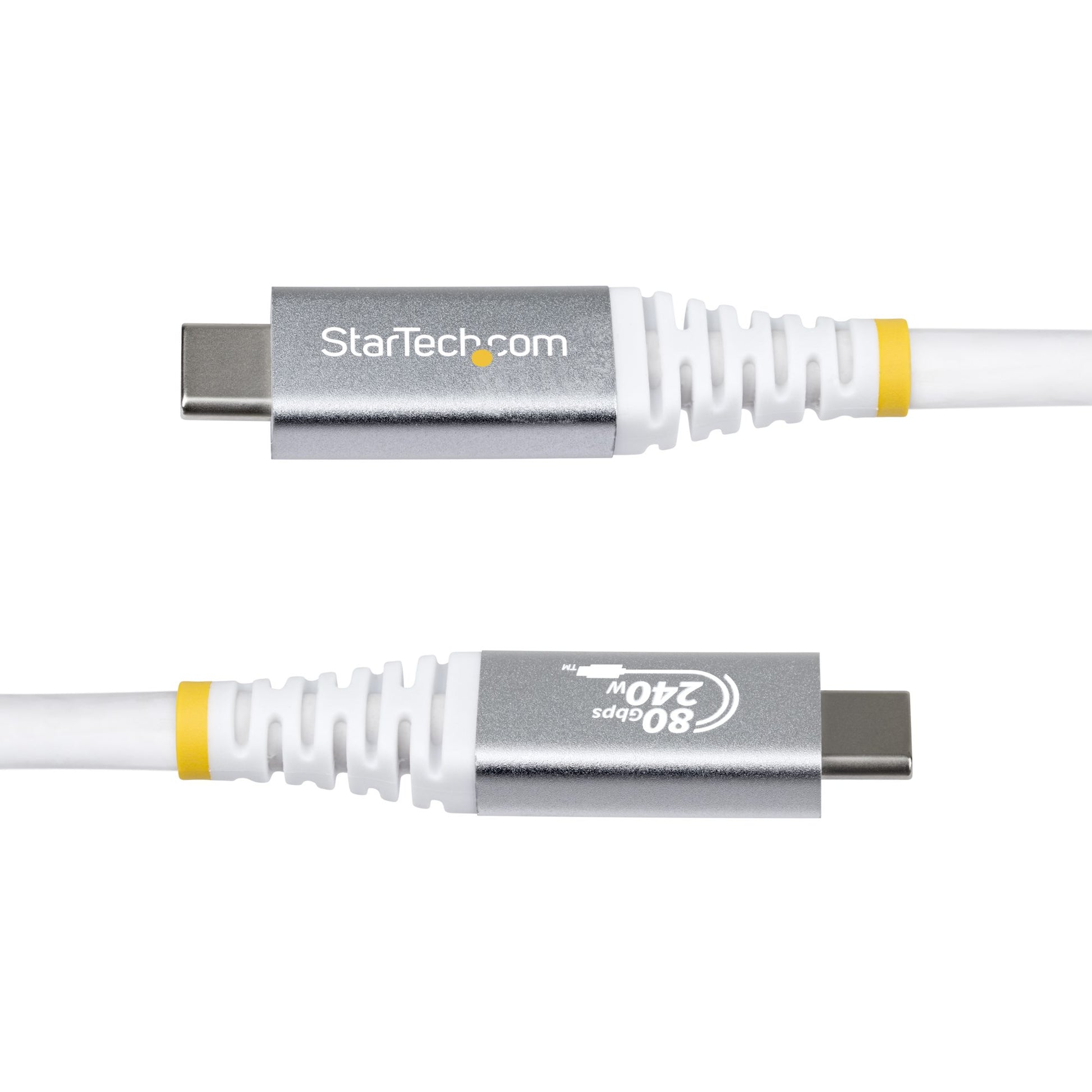 StarTech.com USB-C auf USB-C Kabel – USB4 80 Gbit/s – 1 m – PD 240 W – 8K/120 (DP2.1) – Weiss