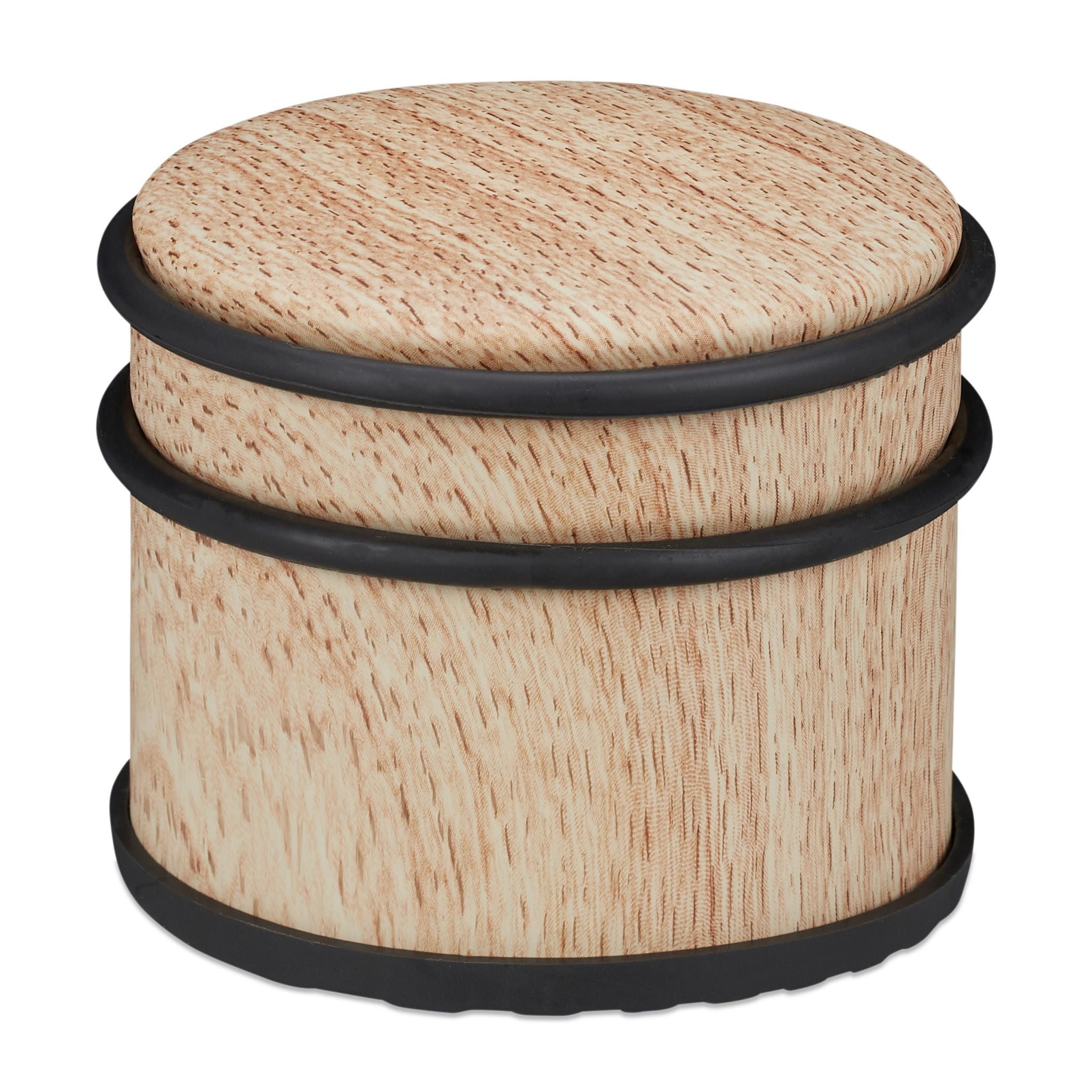 Relaxdays Türstopper – 9,5 × 8 × 9,5 cm – Gummi & Edelstahl, Hellbraun