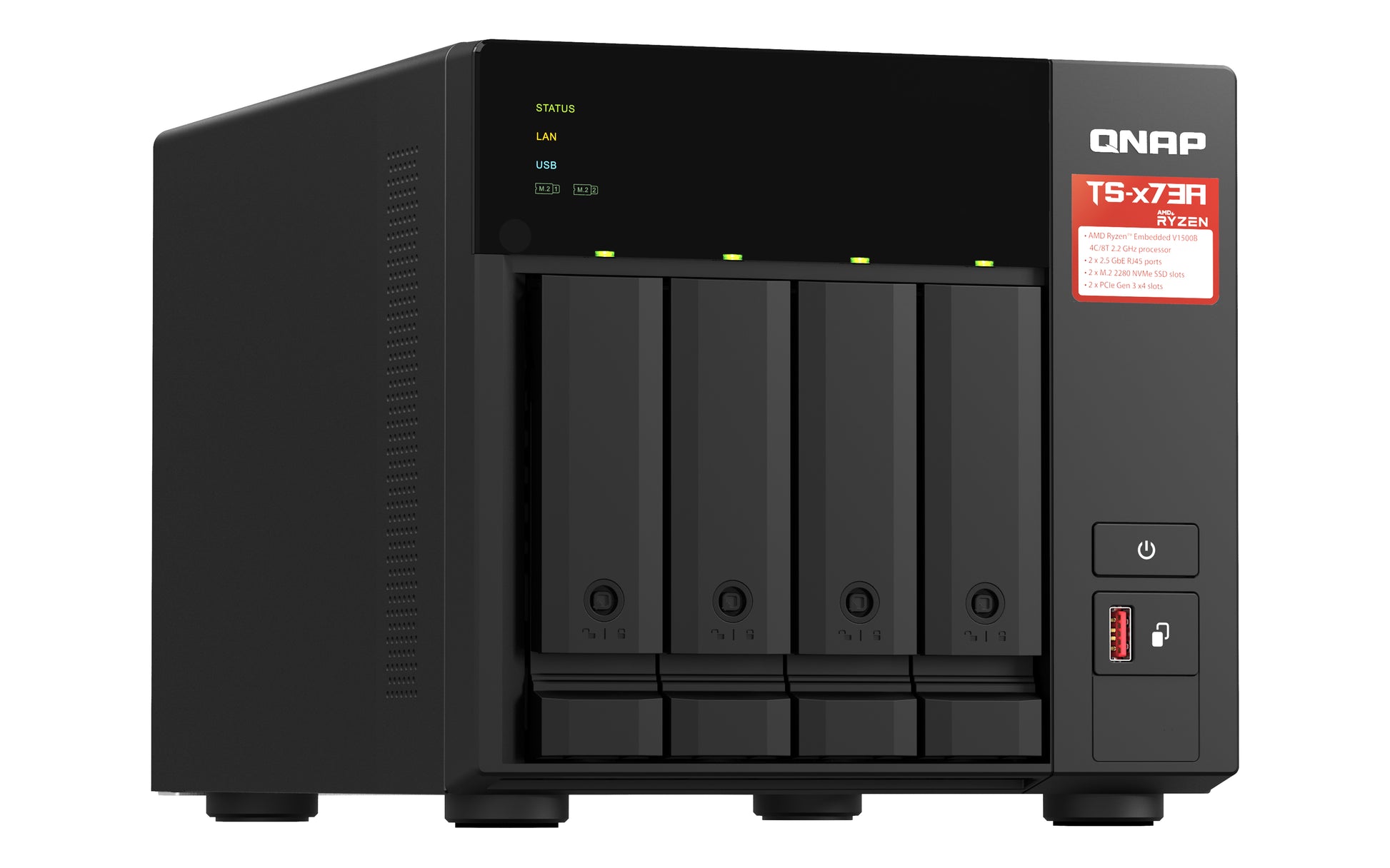 QNAP TS-473A-SW5T Allgemeines Speichergerät – 2 × 2,5 GbE, 4-Bay