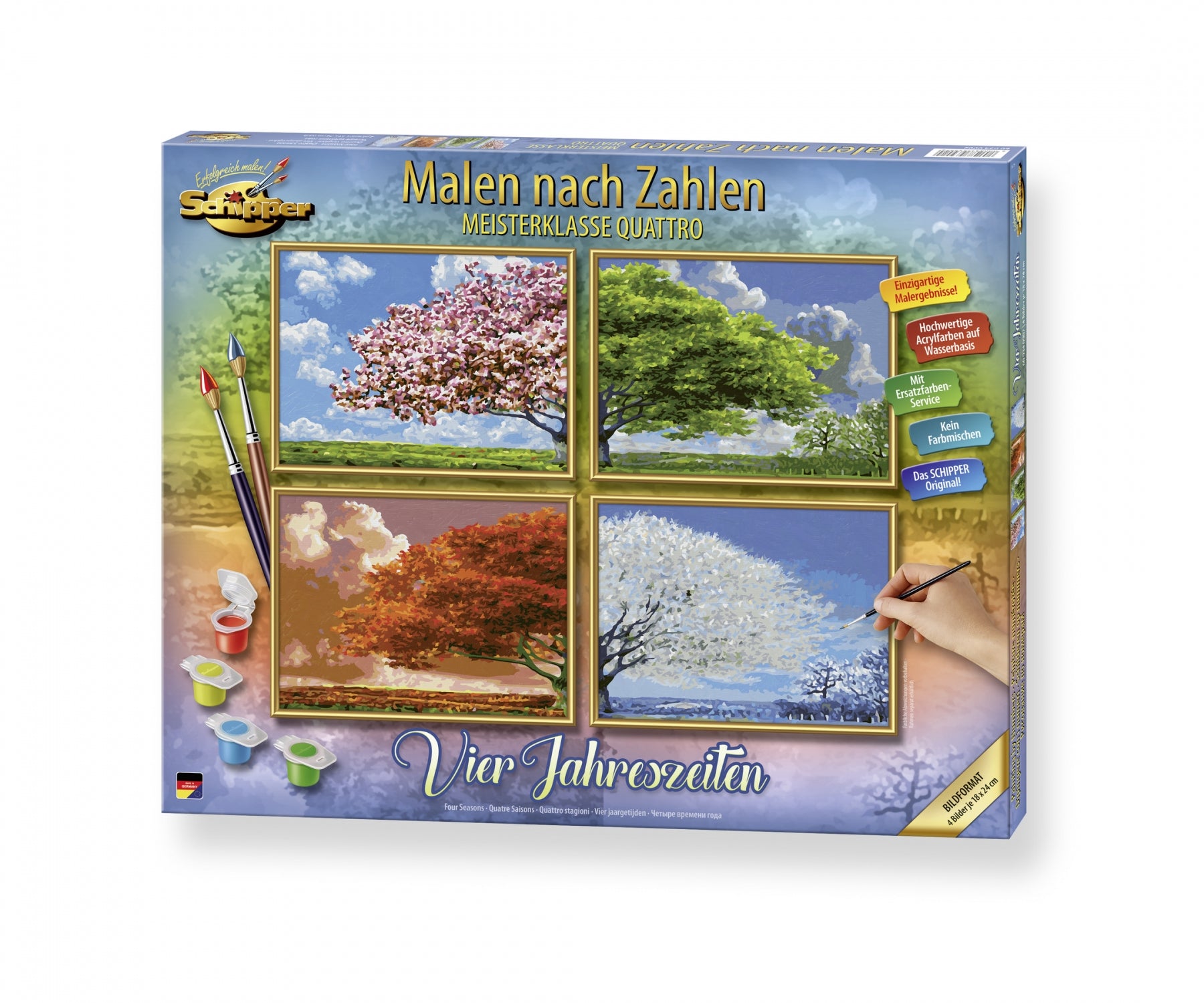 Schipper Malen-nach-Zahlen-Set – Landschaft / Natur – 4-teilig, je 24 × 18 cm – ab 14 Jahren