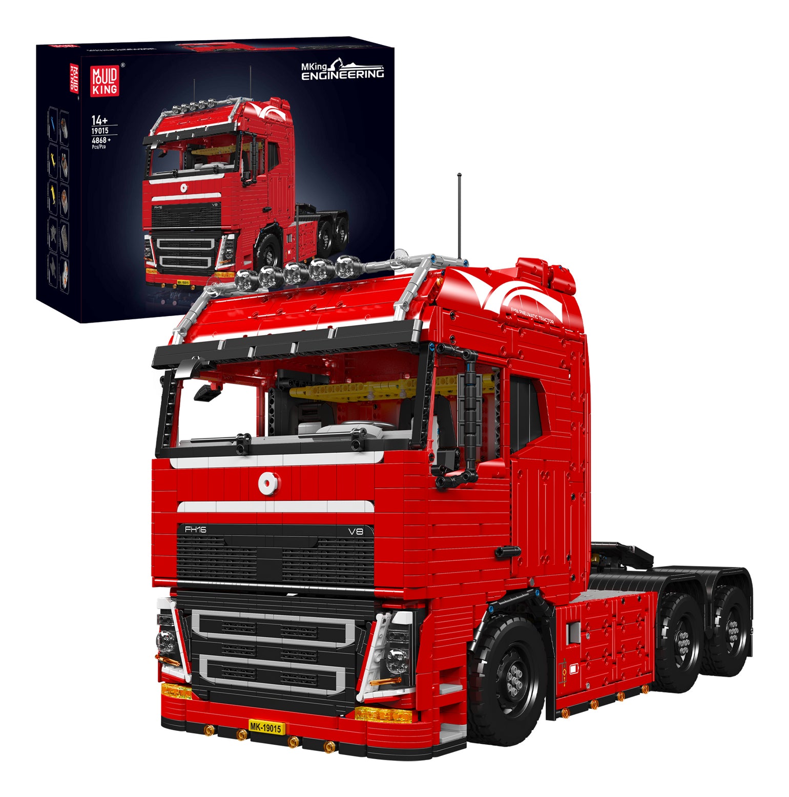 Mould King FH16 Sattelschlepper Bausatz – ferngesteuert, Akku – 30,5 × 41 × 63,5 cm – 4608-teilig – ab 14 J.
