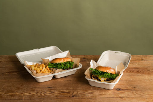 BioPak Take-away-Box, Bagasse (Zuckerrohr) – 475 ml 150×150×40 mm, braun