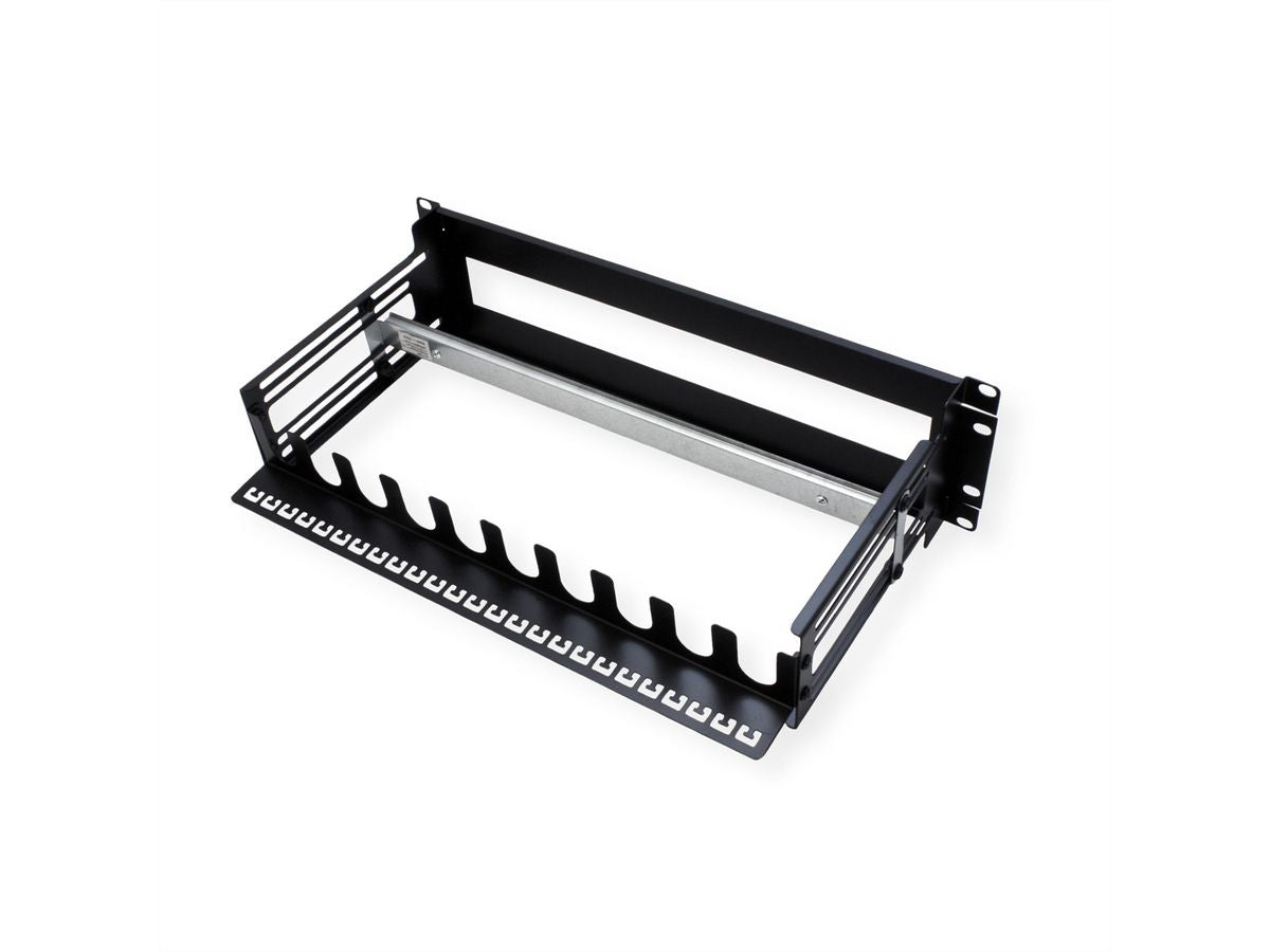 VALUE 19" Tragrahmen für Hutschienengeräte – Rack-Zubehör – 3U, Tragkraft 6 kg, Schwarz