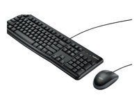 Logitech MK120 – Tastatur, kabelgebunden (USB-A), FR-Layout (FR), Fullsize (mit Ziffernblock), Schwarz