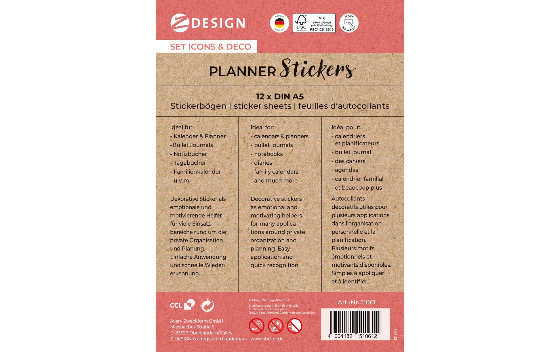 Z-Design – Sticker, Planer – mehrfarbig – 1356 Stk.