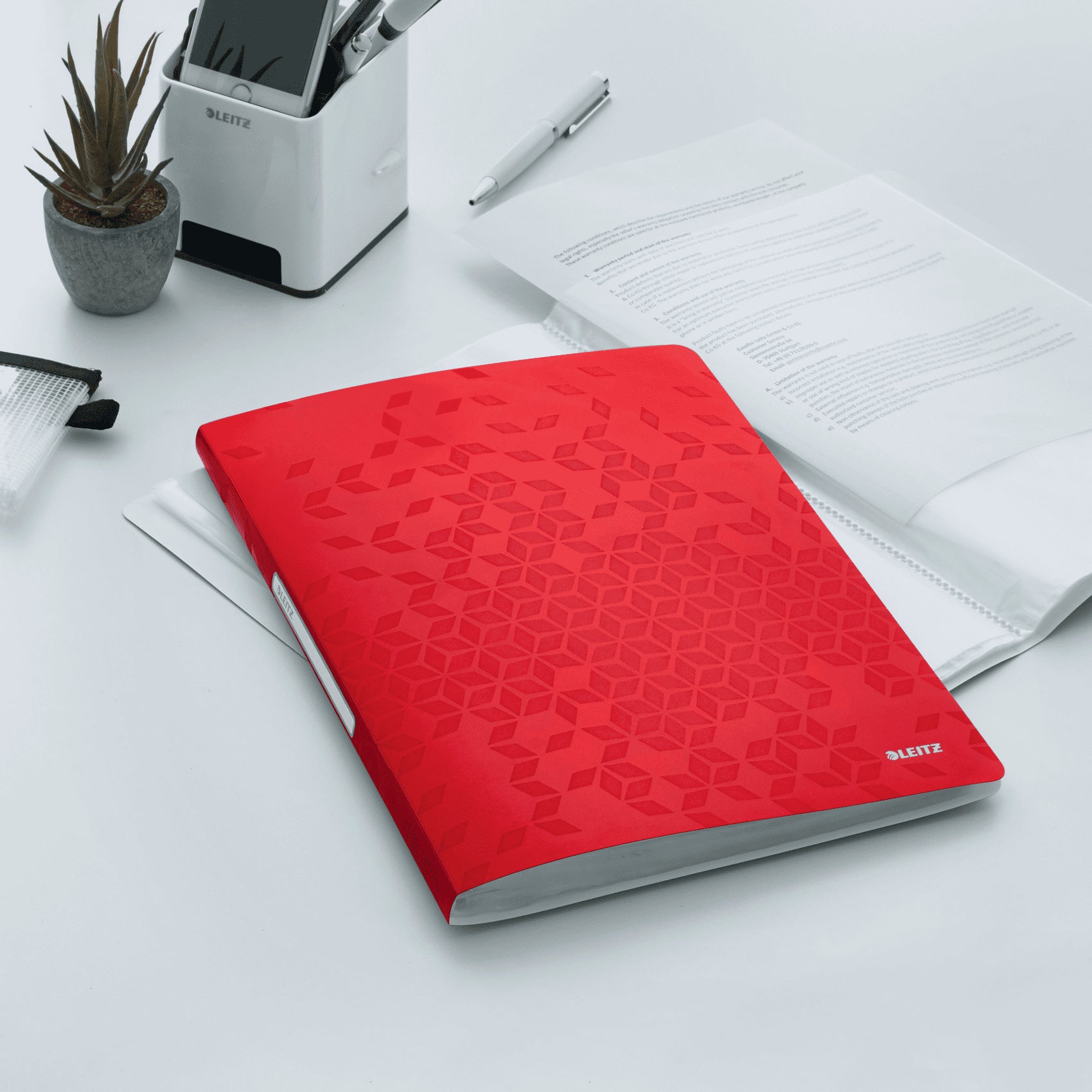 Leitz Sichtbuch A4, 20 Hüllen, PP, Rot – 1 Stück