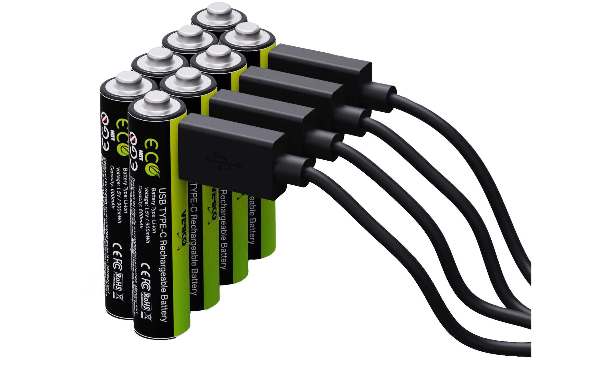 Verico LoopEnergy AA/AAA Akkus – NiMH, 1700 mAh (AA) / 600 mAh (AAA), 8 Stk.