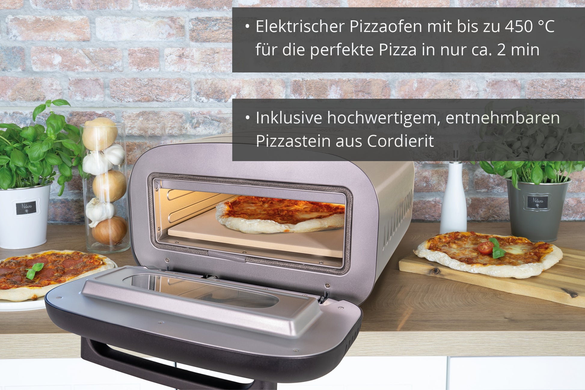 Unold Pizzaofen Alfredo 68806 – 1 Pizza, Ø 30 cm, 1700 W – Edelstahl