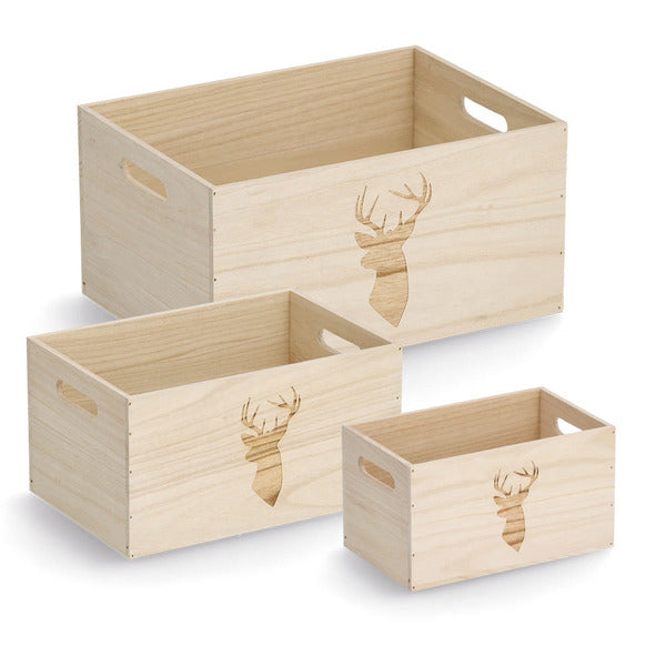 Zeller Present Aufbewahrungsbox – Holz – Natur – mit Griff – 300 × 160 × 200 mm