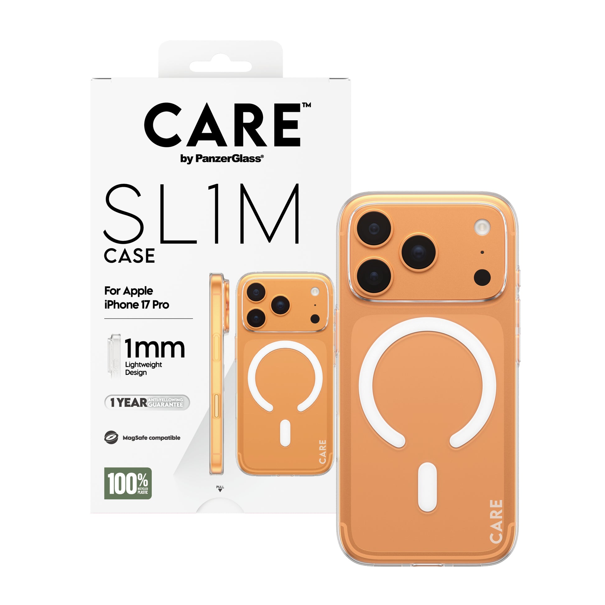PanzerGlass CARE SL1M Backcover – für Apple iPhone 17 Pro – MagSafe, PC, Transparent