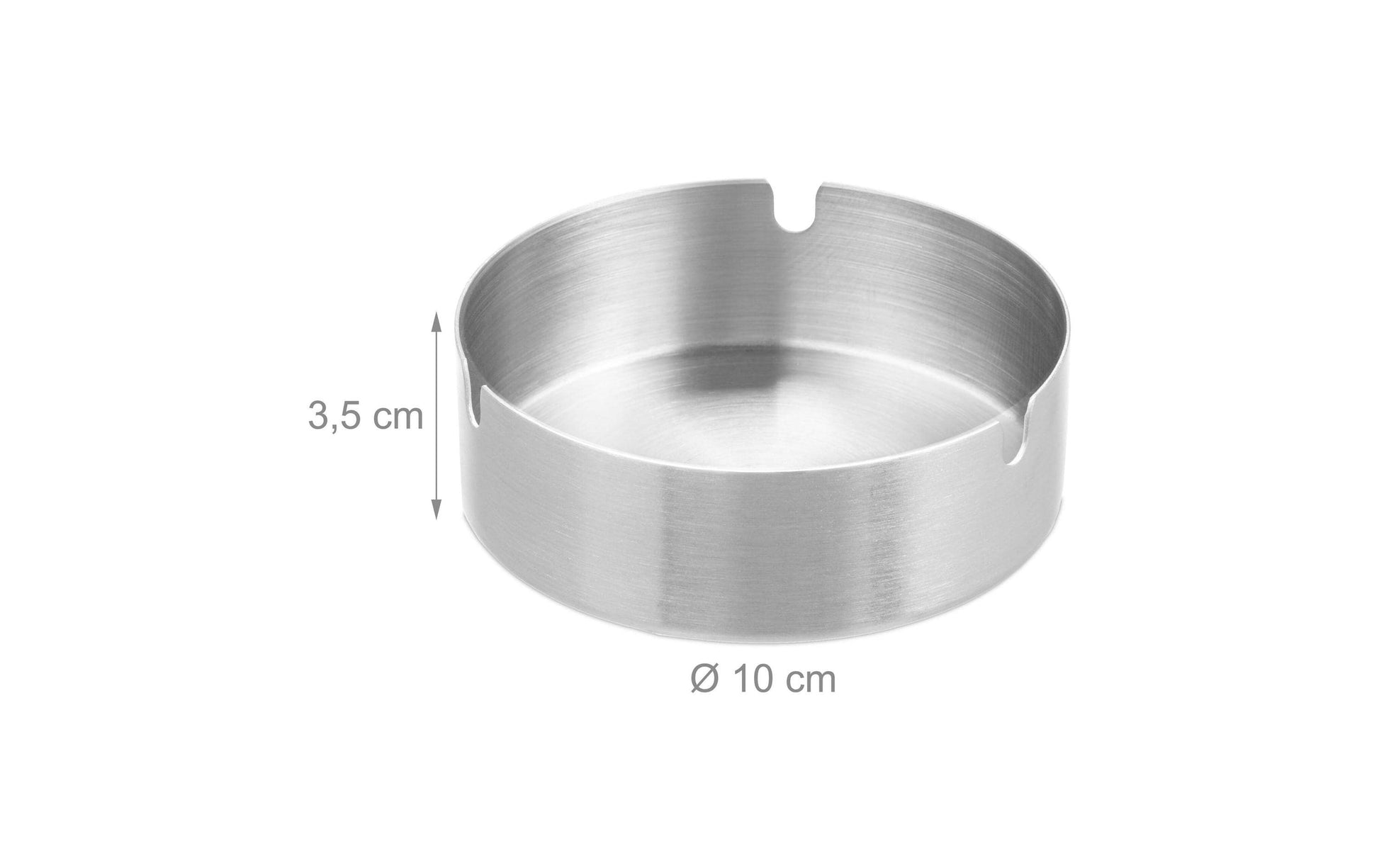 Relaxdays Aschenbecher – Ø 10 cm × 3,5 cm, Edelstahl, silber, spülmaschinenfest, 2 Stk.