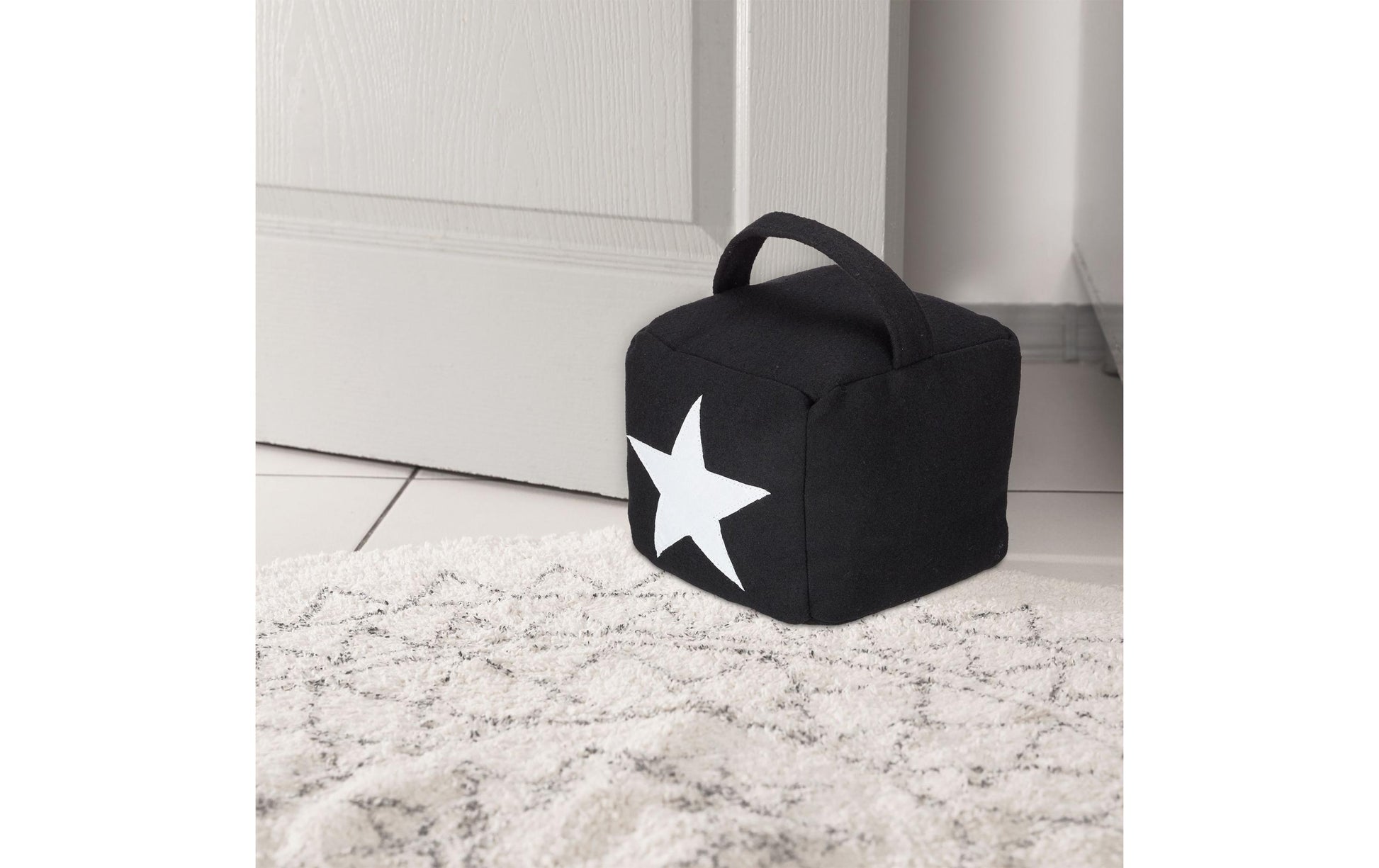 Relaxdays Türstopper – Polyester/Sand – Schwarz – Ø 150 × H 200 mm